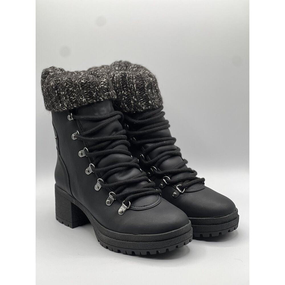 Circus By Sam Edelman Women Cardigan Ankle Boots Black G6823M20 Knit Cuff 8 NWOB